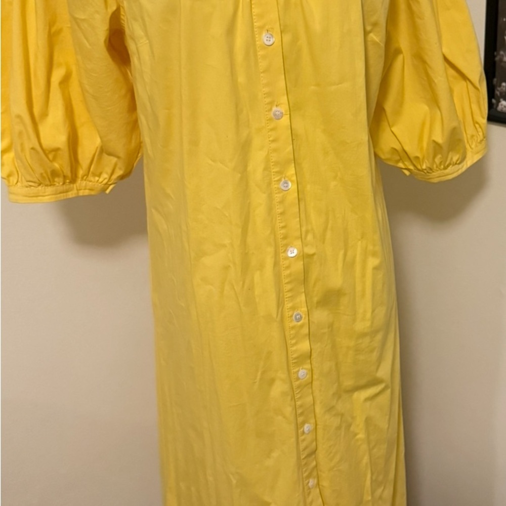 Staud women’s yellow button down dress maxi M